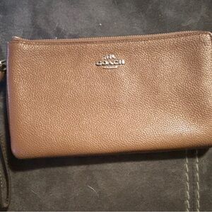 Coach Tan Leather Wristlet